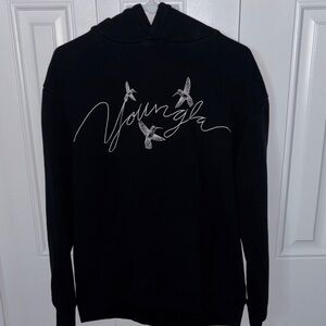 YoungLA Black Hoodie with Bird Design
